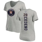 Cesar Cedeno Women's Houston Astros Backer Slim Fit T-Shirt - Ash