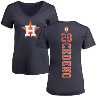 Cesar Cedeno Women's Houston Astros Backer Slim Fit T-Shirt - Navy