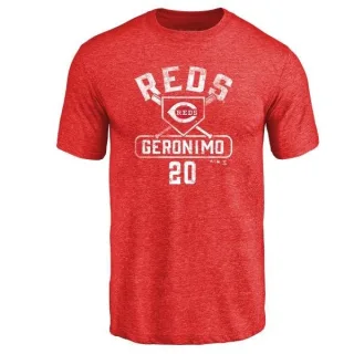 Cesar Geronimo Cincinnati Reds Base Runner Tri-Blend T-Shirt - Red