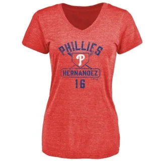 Cesar Hernandez Women's Philadelphia Phillies Base Runner Tri-Blend T-Shirt - Red