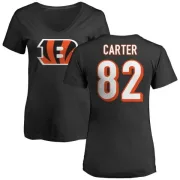 Cethan Carter Women's Cincinnati Bengals Name & Number Logo Slim Fit T-Shirt - Black