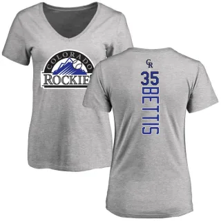 Chad Bettis Women's Colorado Rockies Backer Slim Fit T-Shirt - Ash