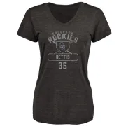 Chad Bettis Women's Colorado Rockies Base Runner Tri-Blend T-Shirt - Black