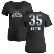 Chad Bettis Women's Colorado Rockies Midnight Mascot V-Neck T-Shirt - Black