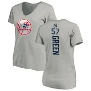 Chad Green Women's New York Yankees Backer Slim Fit T-Shirt - Ash