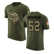 Chad Greenway Minnesota Vikings Olive Salute to Service Legend T-Shirt