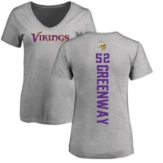 Chad Greenway Women's Minnesota Vikings Backer V-Neck T-Shirt - Ash