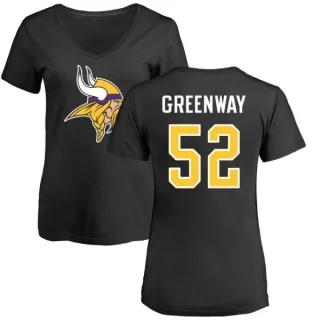 Chad Greenway Women's Minnesota Vikings Name & Number Logo Slim Fit T-Shirt - Black