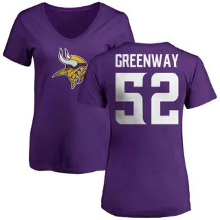 Chad Greenway Women's Minnesota Vikings Name & Number Logo Slim Fit T-Shirt - Purple