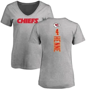 Chad Henne Women's Kansas City Chiefs Backer V-Neck T-Shirt - Ash