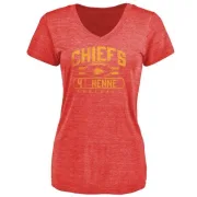 Chad Henne Women's Kansas City Chiefs Flanker Tri-Blend T-Shirt - Red