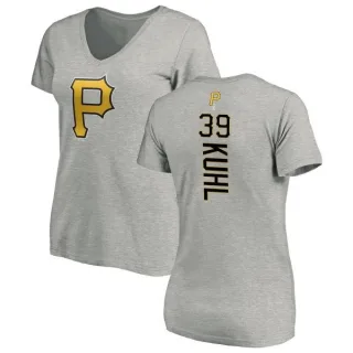 Chad Kuhl Women's Pittsburgh Pirates Backer Slim Fit T-Shirt - Ash