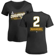 Chad Ruhwedel Women's Pittsburgh Penguins 2017 Stanley Cup Champions Extra Slim Fit T-Shirt
 - Black