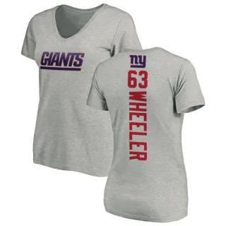 Chad Wheeler Women's New York Giants Backer V-Neck T-Shirt - Ash