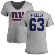 Chad Wheeler Women's New York Giants Name & Number Logo Slim Fit T-Shirt - Ash