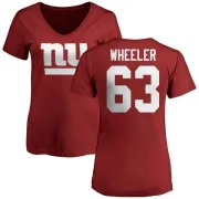 Chad Wheeler Women's New York Giants Name & Number Logo Slim Fit T-Shirt - Red