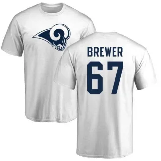 Chandler Brewer Los Angeles Rams Name & Number Logo T-Shirt - White