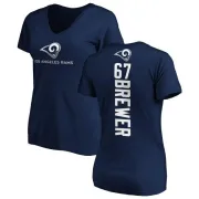 Chandler Brewer Women's Los Angeles Rams Backer Slim Fit T-Shirt - Navy