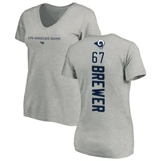 Chandler Brewer Women's Los Angeles Rams Backer V-Neck T-Shirt - Ash