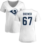 Chandler Brewer Women's Los Angeles Rams Name & Number Logo Slim Fit T-Shirt - White