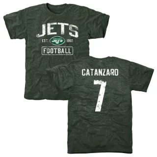 Chandler Catanzaro New York Jets Green Distressed Name & Number Tri-Blend T-Shirt