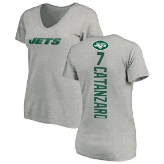 Chandler Catanzaro Women's New York Jets Backer V-Neck T-Shirt - Ash