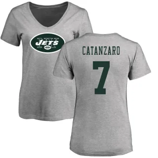 Chandler Catanzaro Women's New York Jets Name & Number Logo Slim Fit T-Shirt - Ash