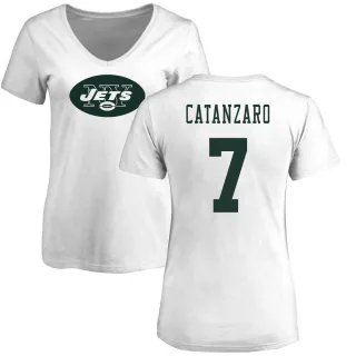 Chandler Catanzaro Women's New York Jets Name & Number Logo Slim Fit T-Shirt - White