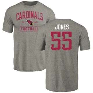 Chandler Jones Arizona Cardinals Gray Distressed Name & Number Tri-Blend T-Shirt