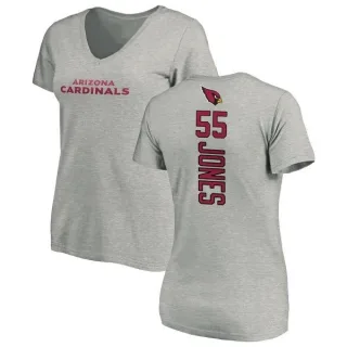 Chandler Jones Women's Arizona Cardinals Backer V-Neck T-Shirt - Ash