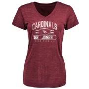 Chandler Jones Women's Arizona Cardinals Flanker Tri-Blend T-Shirt - Maroon