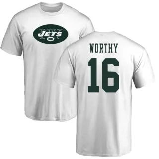 Chandler Worthy New York Jets Name & Number Logo T-Shirt - White