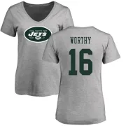 Chandler Worthy Women's New York Jets Name & Number Logo Slim Fit T-Shirt - Ash