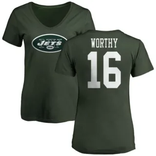 Chandler Worthy Women's New York Jets Name & Number Logo Slim Fit T-Shirt - Green