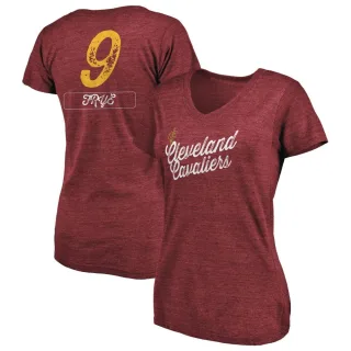 Channing Frye Women's Cleveland Cavaliers Wine Sideline Tri-Blend V-Neck T-Shirt