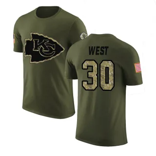 Charcandrick West Kansas City Chiefs Olive Salute to Service Legend T-Shirt