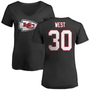 Charcandrick West Women's Kansas City Chiefs Name & Number Logo Slim Fit T-Shirt - Black