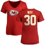 Charcandrick West Women's Kansas City Chiefs Name & Number Logo Slim Fit T-Shirt - Red