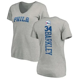 Charles Barkley Women's Philadelphia 76ers Ash Backer T-Shirt