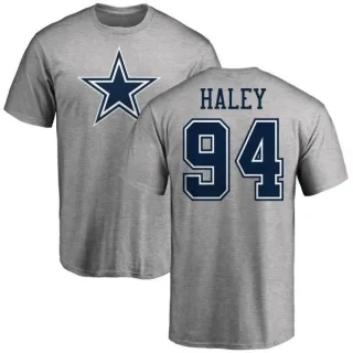 Charles Haley Dallas Cowboys Name & Number Logo T-Shirt - Ash