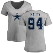 Charles Haley Women's Dallas Cowboys Name & Number Logo T-Shirt - Ash