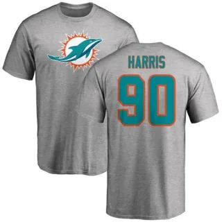 Charles Harris Miami Dolphins Name & Number Logo T-Shirt - Ash