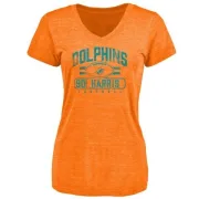 Charles Harris Women's Miami Dolphins Flanker Tri-Blend T-Shirt - Orange