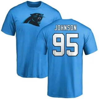 Charles Johnson Carolina Panthers Name & Number Logo T-Shirt - Blue