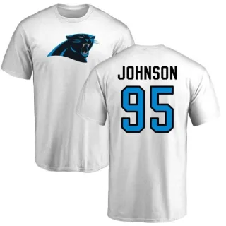 Charles Johnson Carolina Panthers Name & Number Logo T-Shirt - White