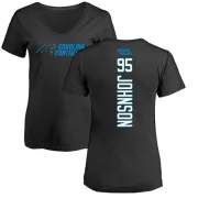 Charles Johnson Women's Carolina Panthers Backer Slim Fit T-Shirt - Black