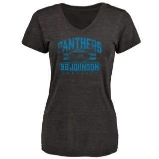 Charles Johnson Women's Carolina Panthers Flanker Tri-Blend T-Shirt - Black