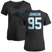 Charles Johnson Women's Carolina Panthers Name & Number Logo Slim Fit T-Shirt - Black