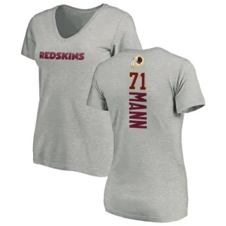 Charles Mann Women's Washington Redskins Backer V-Neck T-Shirt - Ash