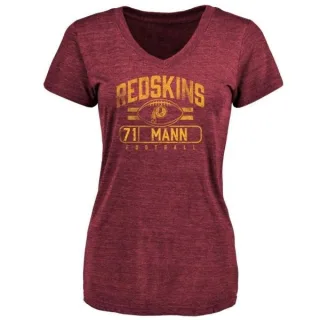 Charles Mann Women's Washington Redskins Flanker Tri-Blend T-Shirt - Burgundy